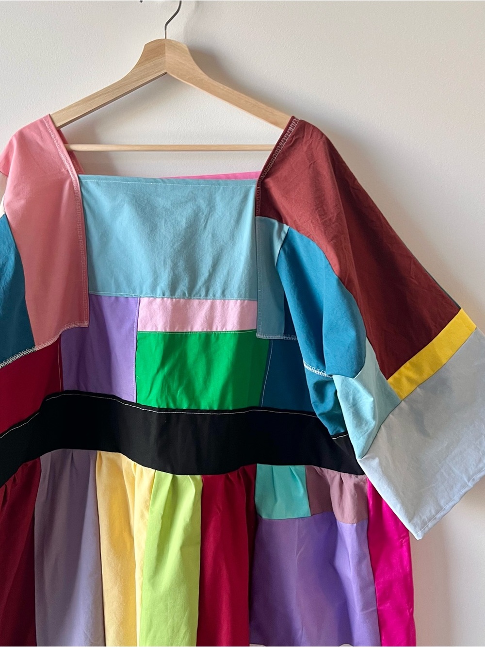 Handmade Quilted Patchwork Colorblock Dress SKU 05033 - Picture 8 of 16